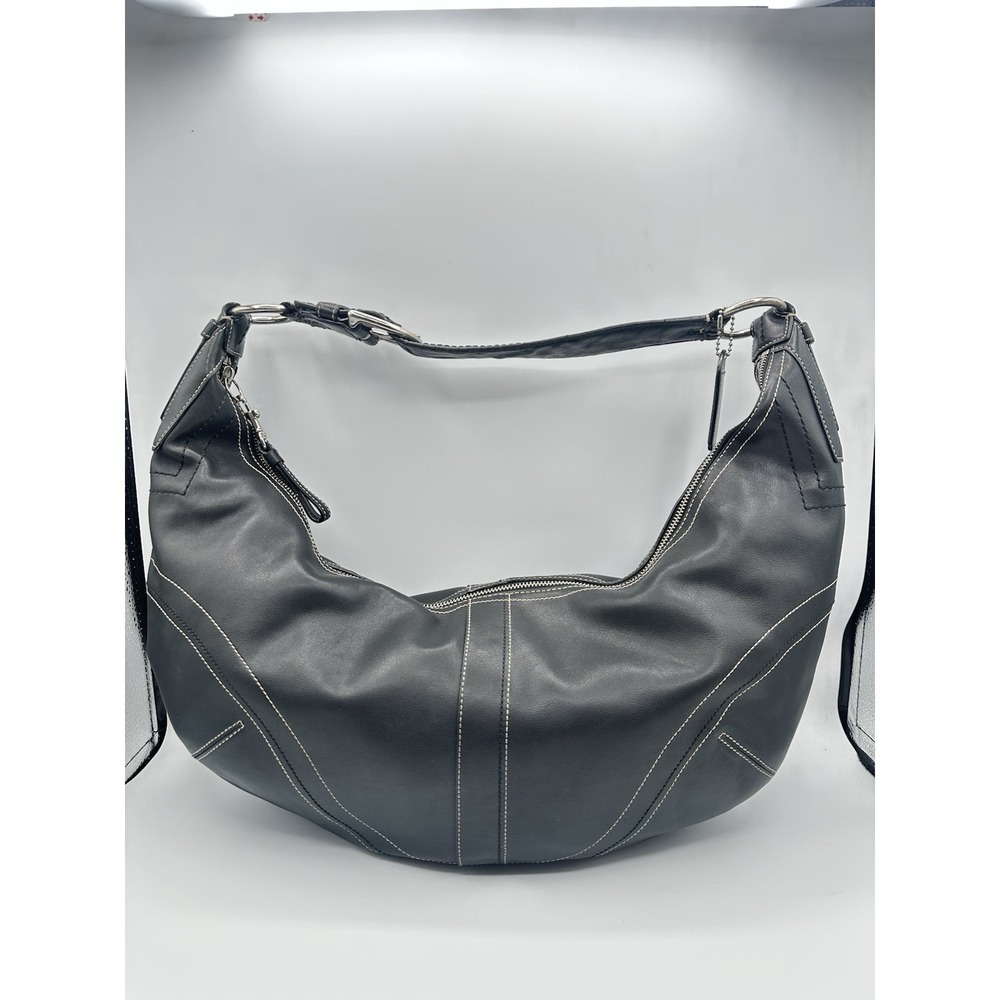 Coach Vintage Soho Demi Hobo Shoulder Bag Black Leather Y2K Serial 10033